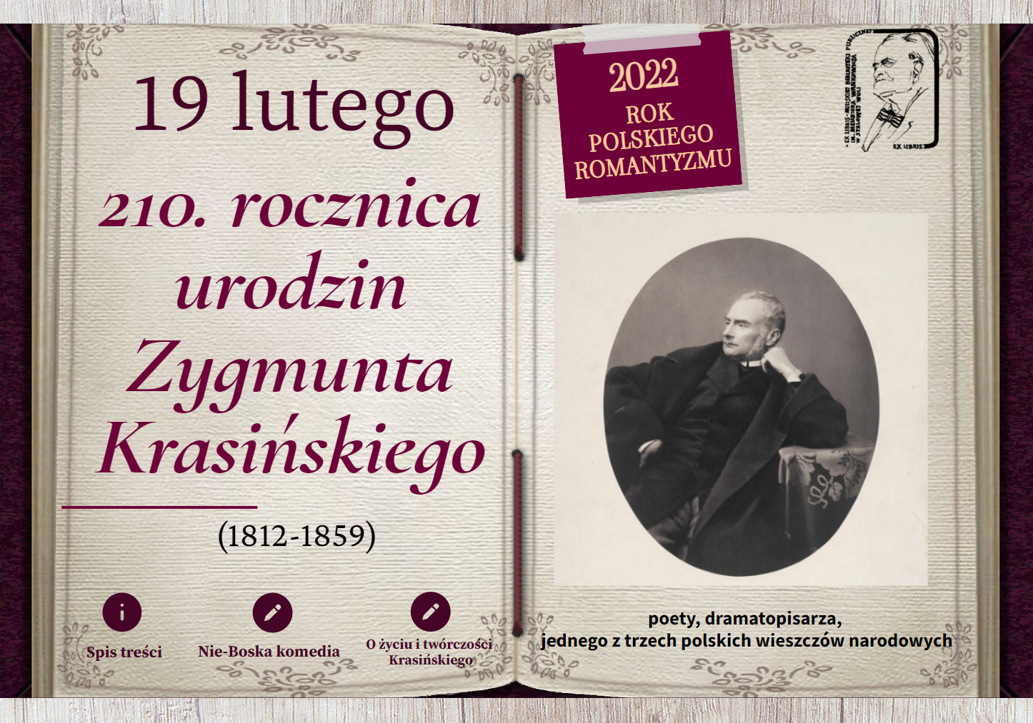 2022 Rokiem Romantyzmu Polskiego – O Zygmuncie Krasińskim w 210. rocznicę urodzin