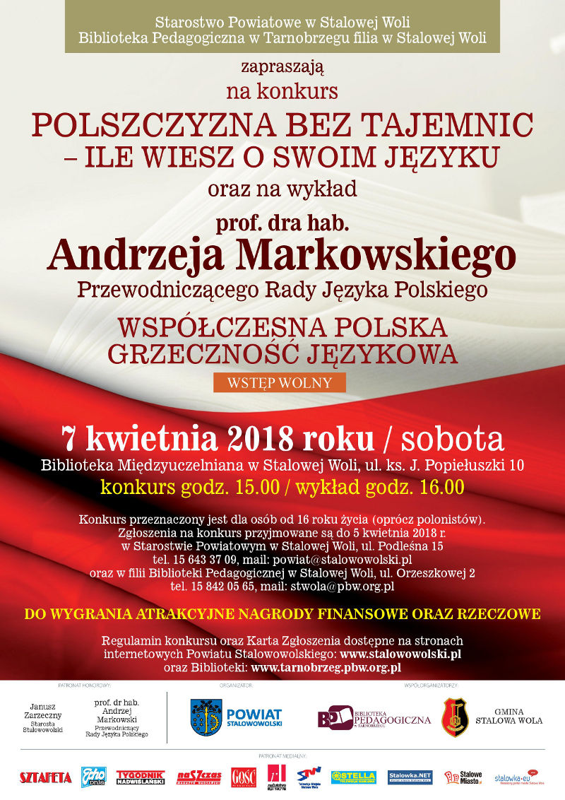 JĘZYK OJCZYSTY W CENIE - zaproszenie na konkurs poprawnej polszczyzny!